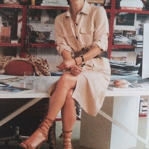 Safari-style silk dress